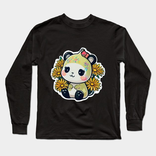 "Enchanted Whimsy: A Delightfully Cute Animal with a Marvelous Design" Long Sleeve T-Shirt by Hexen_3